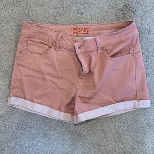 Women’s Shorts, pink shorts, cuffed pink shorts, stretchy pink shorts